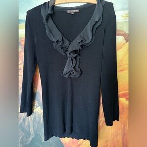 Adrienne Vittadini Ruffle Neckline Sweater!